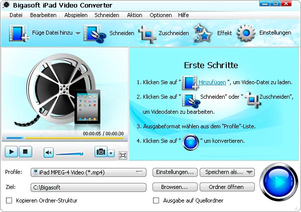 Screenshot von Bigasoft iPad Video Converter