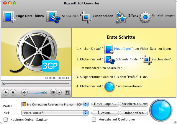 Screenshot von Bigasoft 3GP Converter for Mac