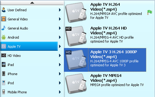 Stellen Apple TVunterstützten Format