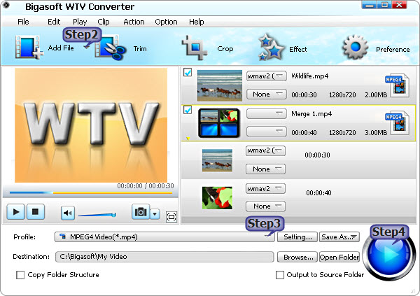 Step-by-Step Guide on How to play WTV files on PC, Mac, iPad, iPhone, PS3, Andriod