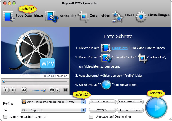 Wie kann man QuickTime in WMV mit diesem QuickTime in WMV Converter umwandeln?