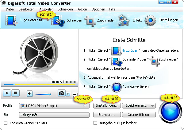 wie kann man MTS/VOB/MKV in MP4 AC3 5.1 umwandeln 