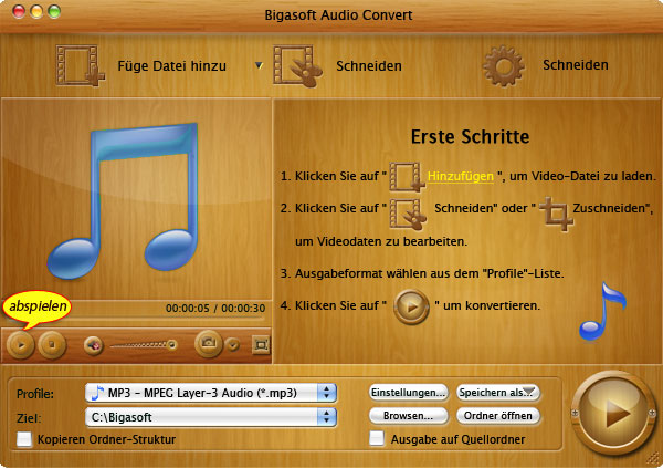 VOC Audio-Datei mit VOC-Player abspielen