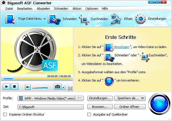 Screenshot von Bigasoft ASF Converter
