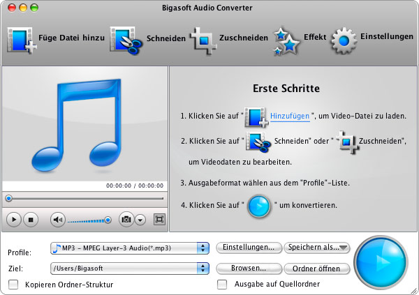 Screenshot von Bigasoft Audio Converter for Mac