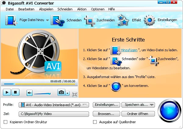Screenshot von Bigasoft AVI Converter
