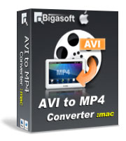 Bigasoft AVI to MP4 Converter for Mac Software Box