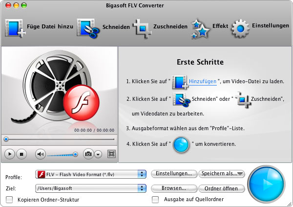 Screenshot von Bigasoft FLV Converter for Mac