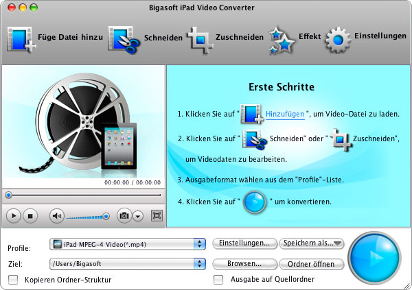 Screenshot von Bigasoft iPad Video Converter for Mac