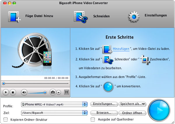 Screenshot von Bigasoft iPhone Video Converter for Mac