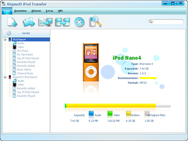 Screenshot von Bigasoft iPod Transfer