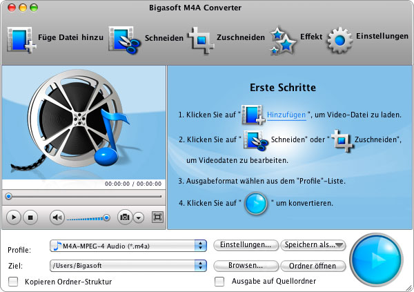 Screenshot von Bigasoft M4A Converter for Mac