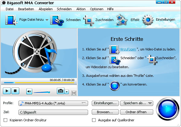 Screenshot von Bigasoft M4A Converter