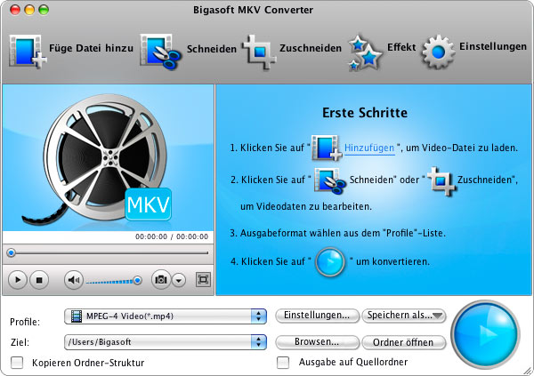 Screenshot von Bigasoft MKV Converter for Mac