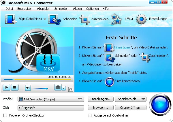 Screenshot von Bigasoft MKV Converter