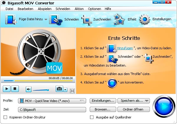 Screenshot von Bigasoft MOV Converter