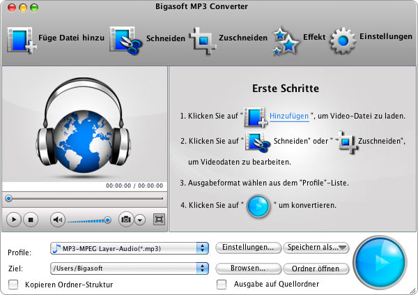 Screenshot von Bigasoft MP3 Converter for Mac