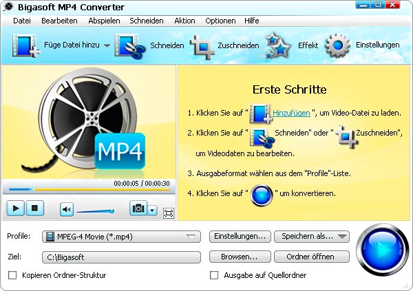 Screenshot von Bigasoft MP4 Converter