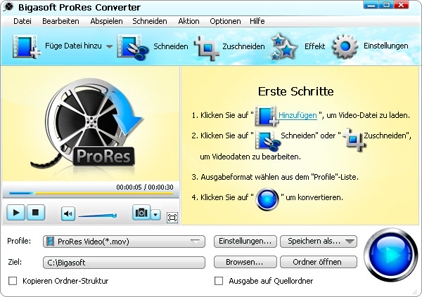 Screenshot von Bigasoft ProRes Converter