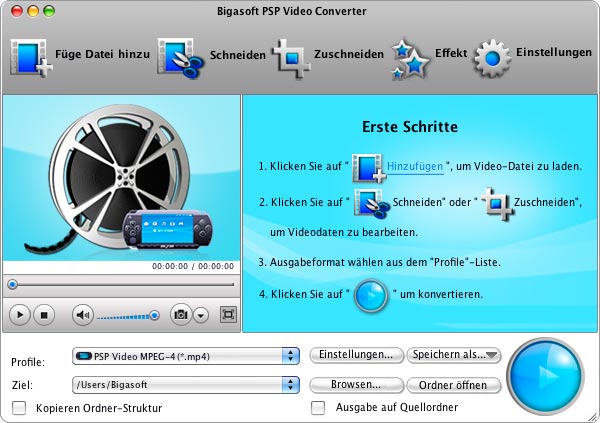 Screenshot von Bigasoft PSP Video Converter for Mac