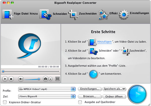 Screenshot von Bigasoft RealPlayer Converter for Mac