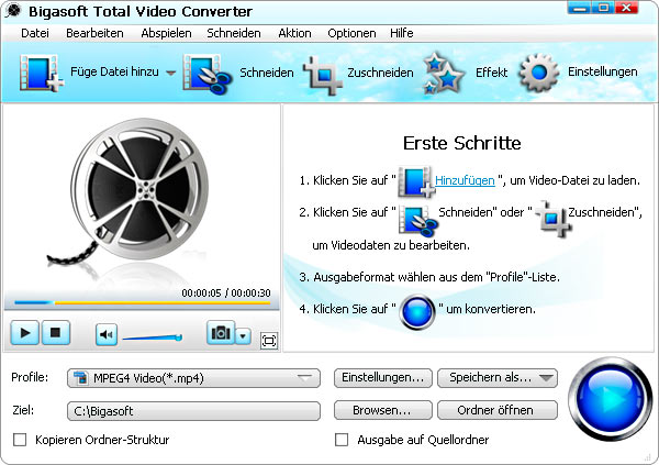 Screenshot of Bigasoft Total Video Converter