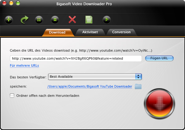 Screenshot von Bigasoft Video Downloader Pro for Mac