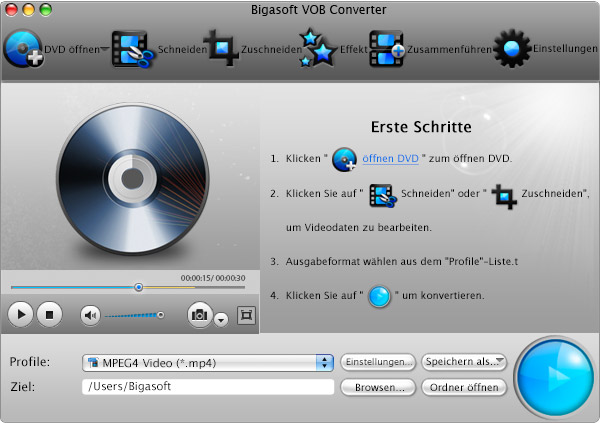 Screenshot von Bigasoft VOB Converter for Mac