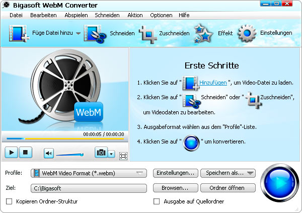 Screenshot von Bigasoft WebM Converter