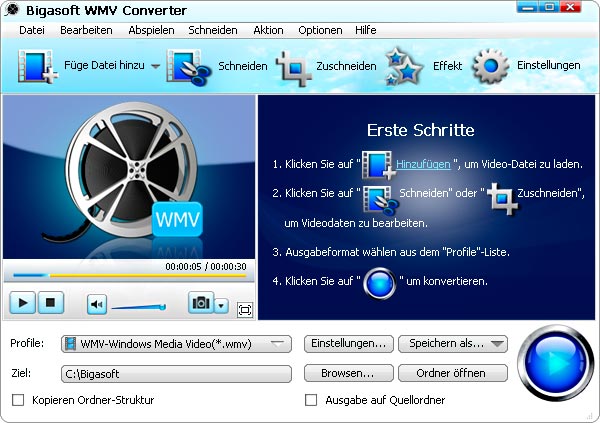 Screenshot von Bigasoft WMV Converter