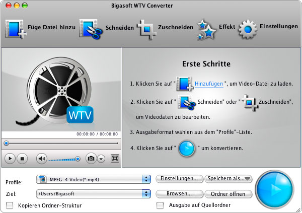 Screenshot von Bigasoft WTV Converter for Mac