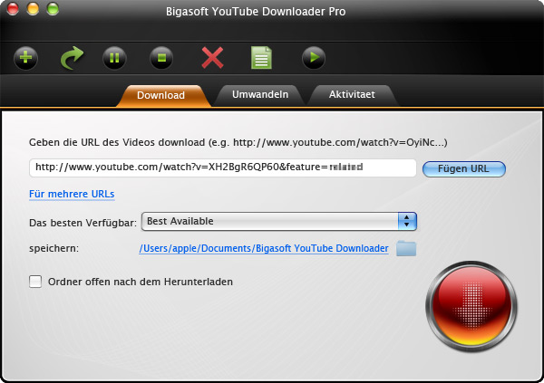 YouTube in Mac Converter und Downloader