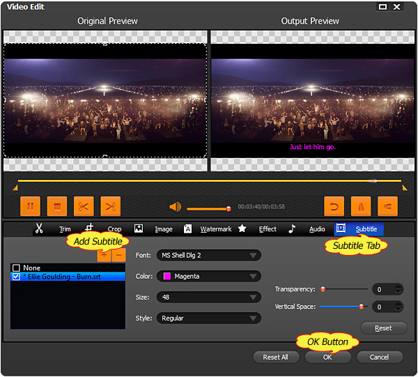 How to Add Subtitles SRT/SSA/ASS/SUB/IDX to MP4 Files with MP4 Subtitle Adder?