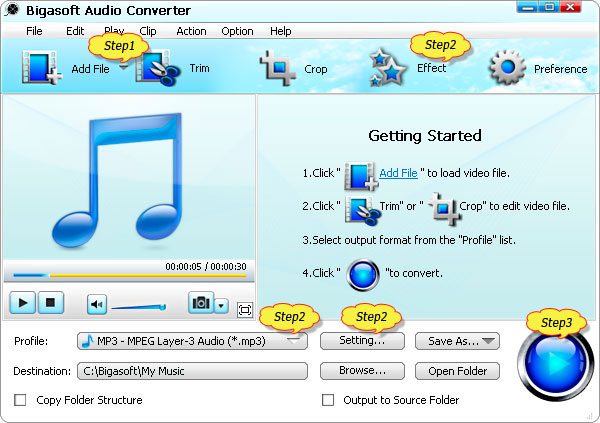 BWF Converter - Convert BWF to WAV, MP3, WMA, M4A, FLAC, AIFF, AC3