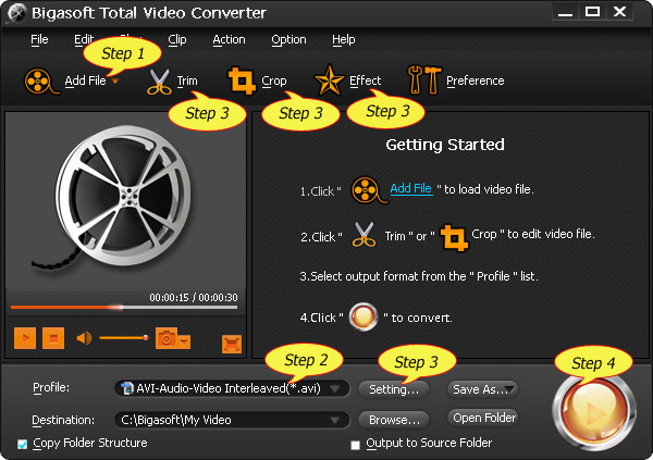 DAV Player - Convert DAV to AVI, MP4, MPEG, WMV, MP3, WAV for Playing