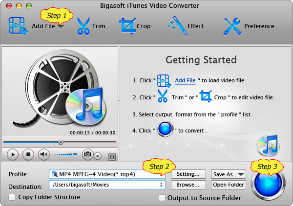  Convert iTunes unsupported MOV to iTunes compatible format to successfully import MOV to iTunes/iPod/iPad/iPhone/Apple TV