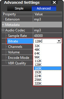 Set Audio Bitrate to 320kbps