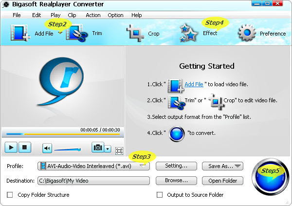 How to convert RealPlayer to AVI