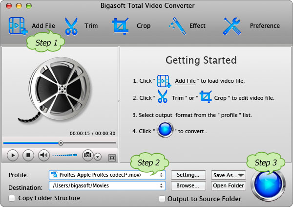Step 1 to 3 for MXF to Final Cut conversion