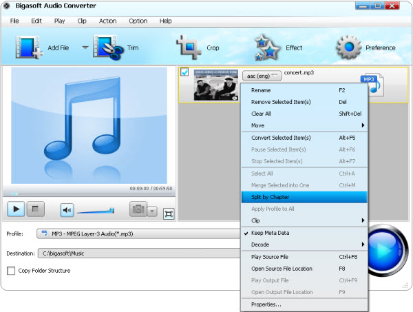 Split TTA with CUE file to multiple FLAC, MP3, WAV tracks