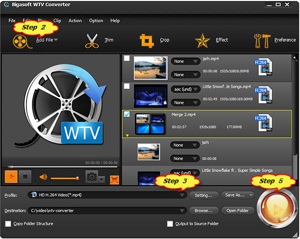 How to convert WTV to MP4 with WTV to MP4 Converter