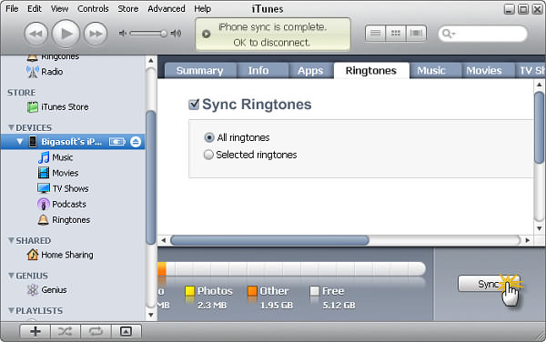Sync with iTunes