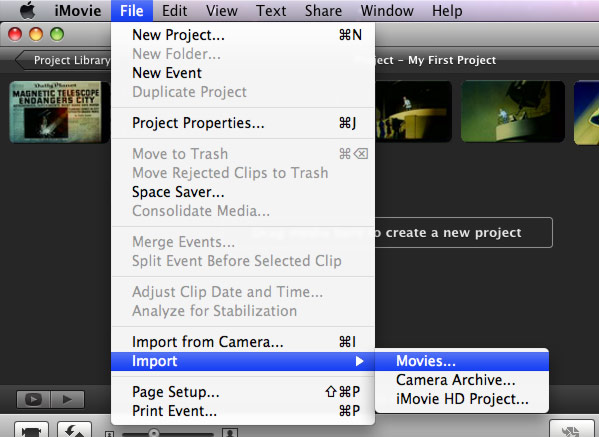 Import the converted, downloaded or edited videos to iMovie How to Import Video to iMovie?