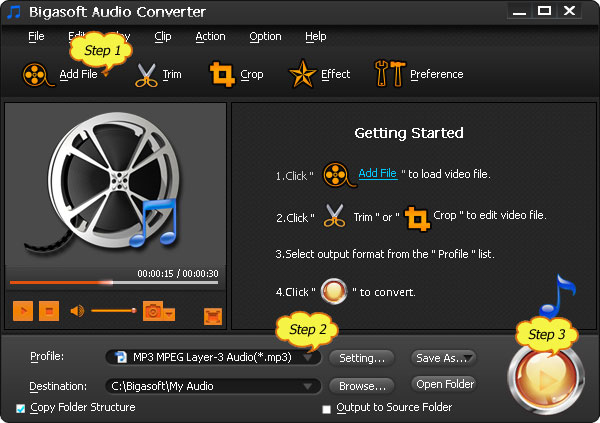 convert an mp4 audio file to mp3 audio file