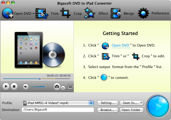 Bigasoft DVD to iPad Converter for Mac 3.1.7.4672 full