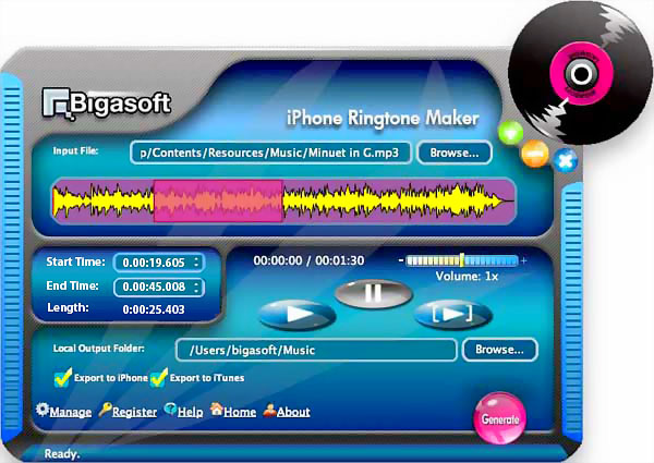 Bigasoft iPhone Ringtone Maker screenshot Bigasoft iPhone Ringtone Maker screenshot