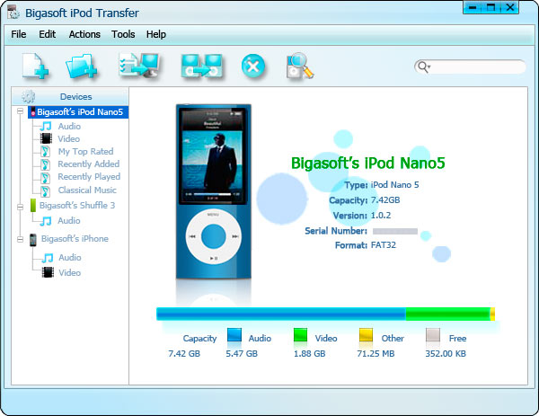 Windows 7 Bigasoft iPod Transfer 1.6.11.4450 full