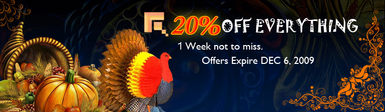 Thanksgiving 2009 Special: Save 20% Everything