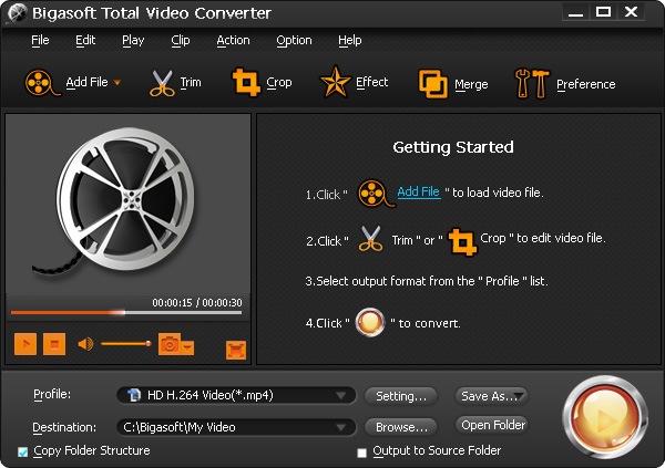 Screenshot of the Powerful MP4 to Premiere Converter