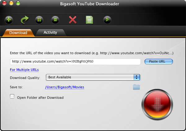 Bigasoft YouTube Downloader for Mac 1.2.26.4849